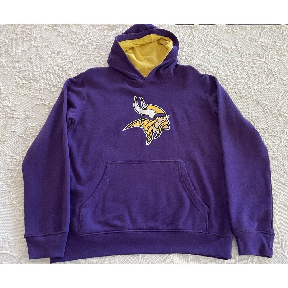 Minnesota Vikings Sweatshirt Hoodie NFL Team Apparel Embroider Youth XL (18/20)